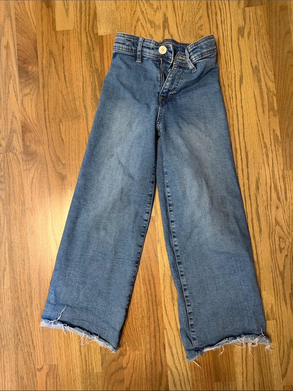 Zara Wide Leg Jeans in Medium Blue Wash Girls 9